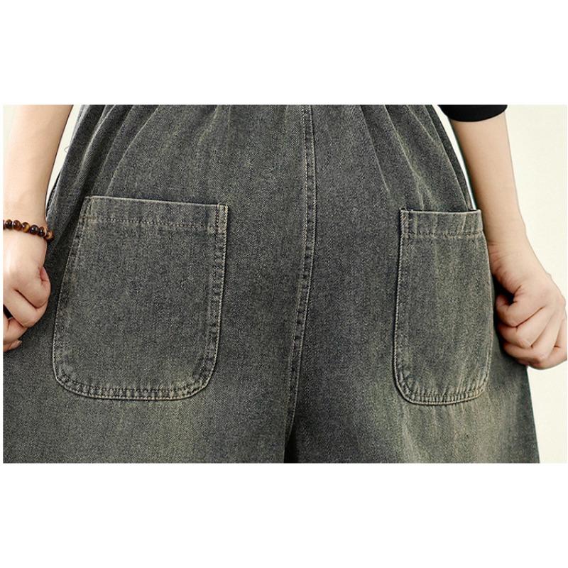 DIMANAF 2025 Женские джинсы больших размеров Новые длинные брюки Свободные джинсовые брюки Большой размер Повседневная вышивка Цветочный Осень