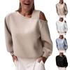 Women's Fashion Casual Off-the-shoulder Loose Long-sleeved Fleece Hoodie
