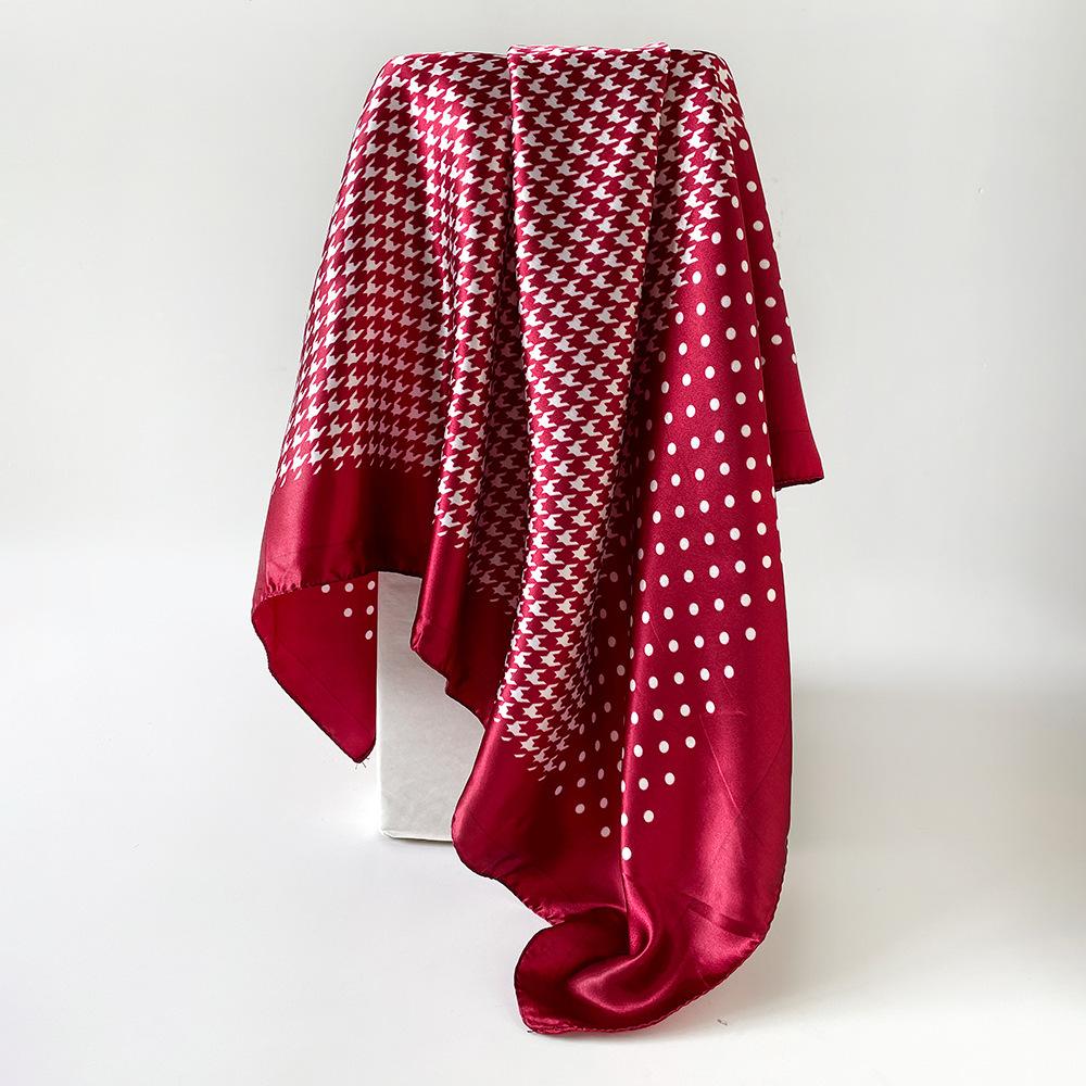 Wave headscarf women's artificial silk scarf 90 large square scarf satin shawl scarf