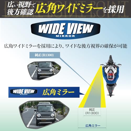Tanax Napoleon Radical Motorcycle Mirror, Black, Left/Right Compatible, 8mm Standard Thread, AU-8