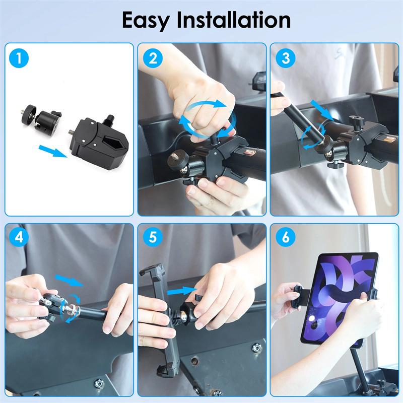 Mic Music Stand Tablet Phone Holder Aluminum Mountfor 4.7-13.5" Ipad Pro Air Iphone Surface