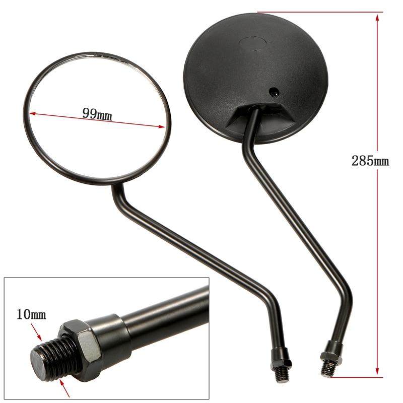 1 пара универсальных зеркал заднего вида для мотоцикла, 10 мм, с ручкой, боковые круглые зеркала, алюминий для Honda Suzuki Yamaha Kawasaki