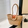 Французский темперамент бант соломенная плетеная сумка женская милая девушка повседневная плетеная сумка-ведро одно плечо сумка-тоут