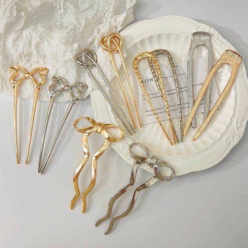 Модная заколка-бант 2024: Простой стиль женский аксессуар для волос