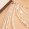 Bohemian Style Multilayer Pearl Necklace Baroque Bridal Jewelry Women's Clavicle Chain  Wedding