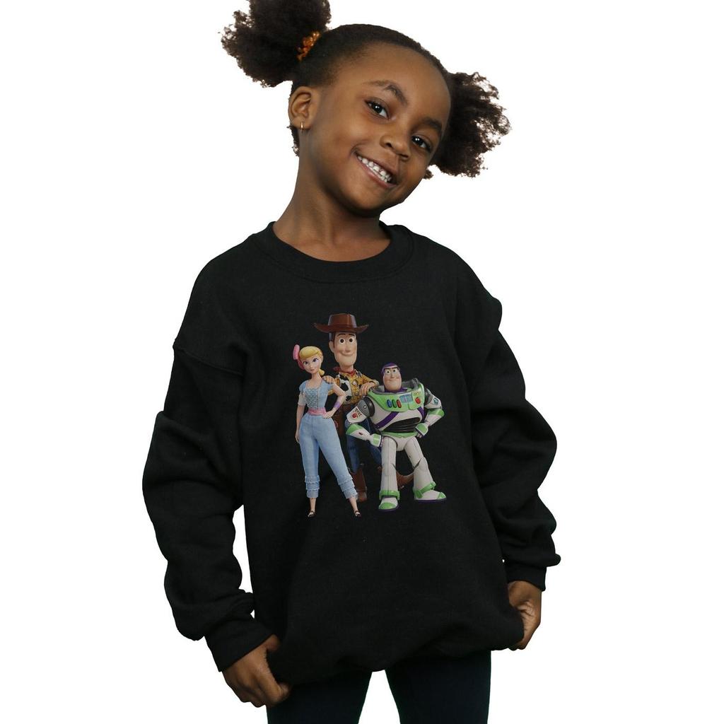 Disney Girls Toy Story 4 Woody Buzz and Bo Peep Sweatshirt