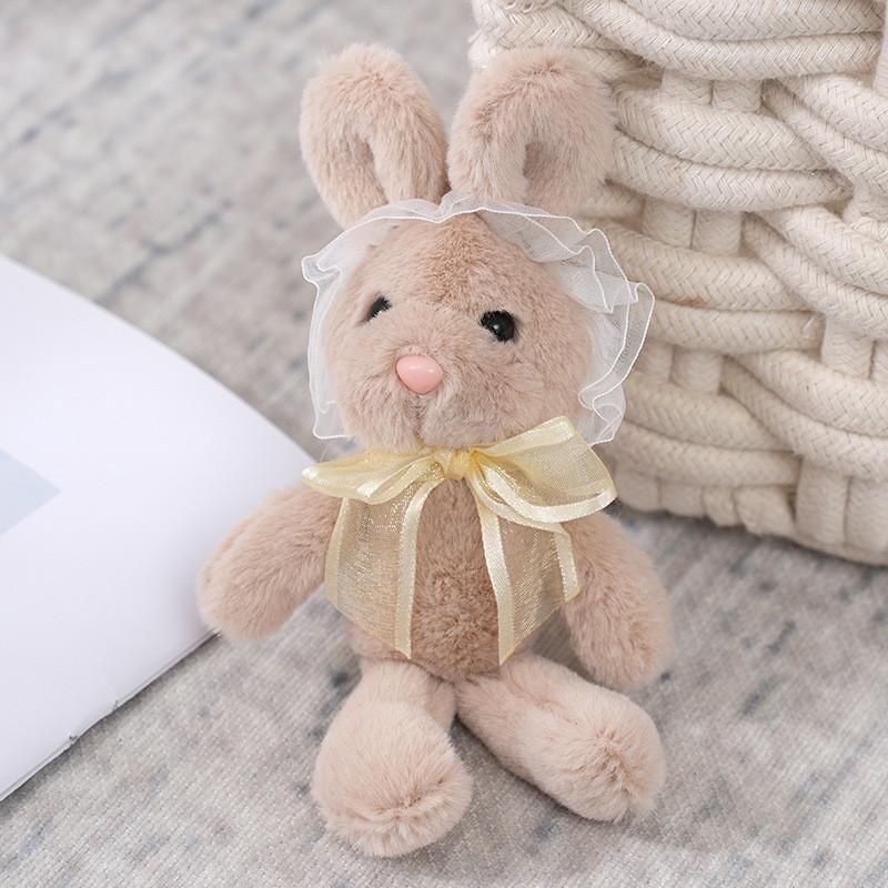 Adorable Lace Bunny Plush Toy Soft And Fluffy Stuffed Animal Doll Keychain
