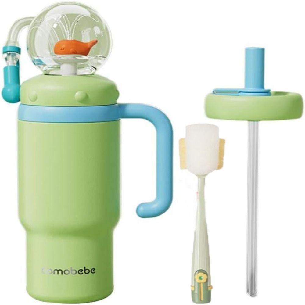 Double Drinking Lid Insulated Water Bottle Leak Proof Whale Cup New Whale Fountain Tumbler