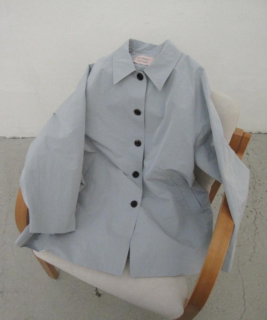 BCOMELY Sia Cotton Half Trench Coat_Grayish Blue