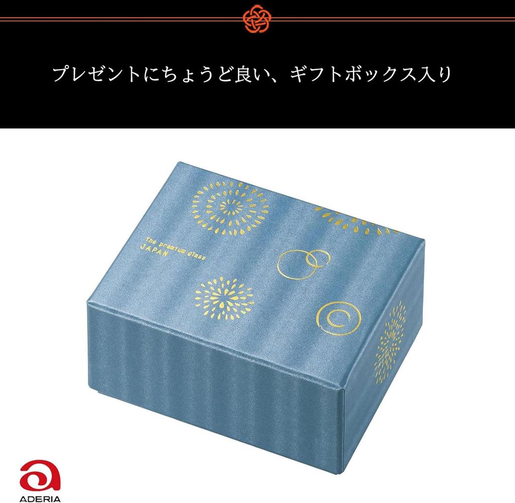 ADERIA Premium Nippon Taste Goldfish Fireworks Sake Glass Pair Set 100m Made In Japan Cosmetic Box Sake Sake Sake Cup Glass Cold Sake Choke Gift Women