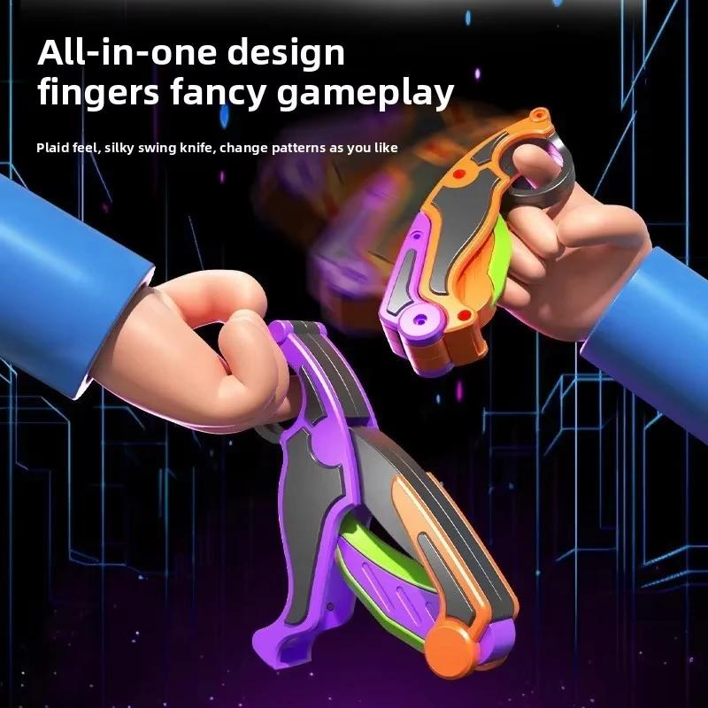 1/2 шт. Игрушки для снятия стресса 3D-печать Гравитационный нож-бабочка Сенсорная игрушка-фиджет Складной карманный нож Дизайн морковки Подарок
