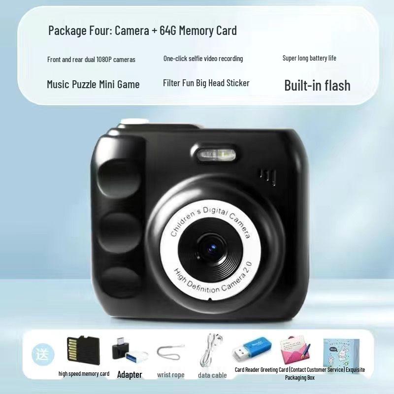 HD Dual Lens Digital Polaroid Camera for Students - Cute, Color Photo Transfer to Phone, Ideal for Parties (12MP)
