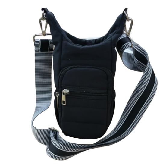 Quilted Crossbody Water Bottle Bag with Pockets Women Kettle Bag Soft Padded Sling Bag for Outdoor Camping Sports Travel