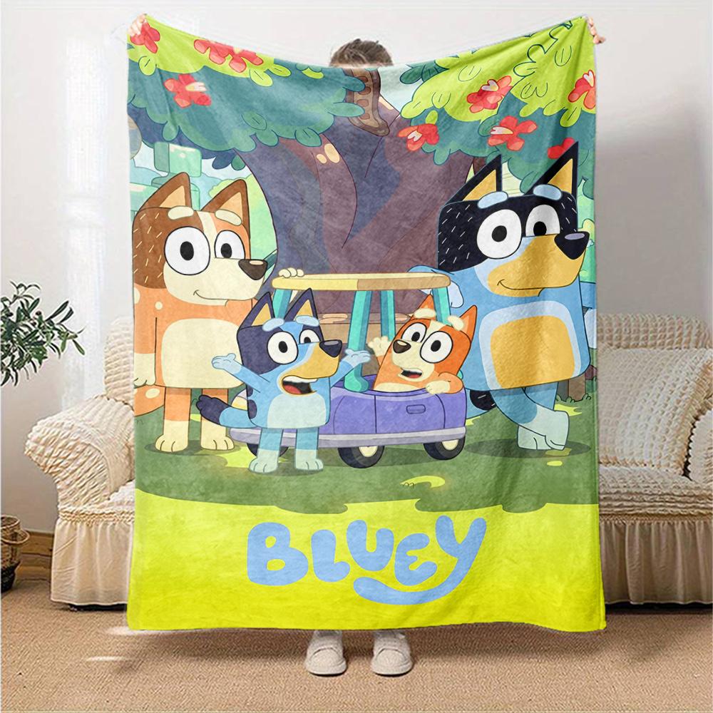 Bluey Theme Printed Blanket - Perfect for Couch, Bed, Travel & Outdoor Use | Machine Washable, Cozy & Durable.