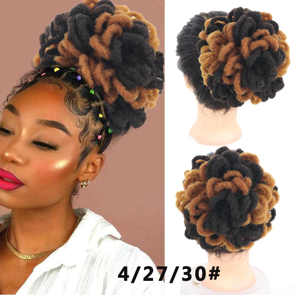 LUPU Синтетические афро пышные волосы DreadLock, булочка с шиньоном, хвостик на шнурке, искусственные локоны, заколки в конский хвост, волосы для чернокожих женщин
