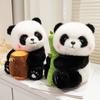 25/35CM Cartoon Panda Plush Pillow Holding Bamboo and Tree Stumps Lovely National Treasure Panda Toy Home Decoration Birthday