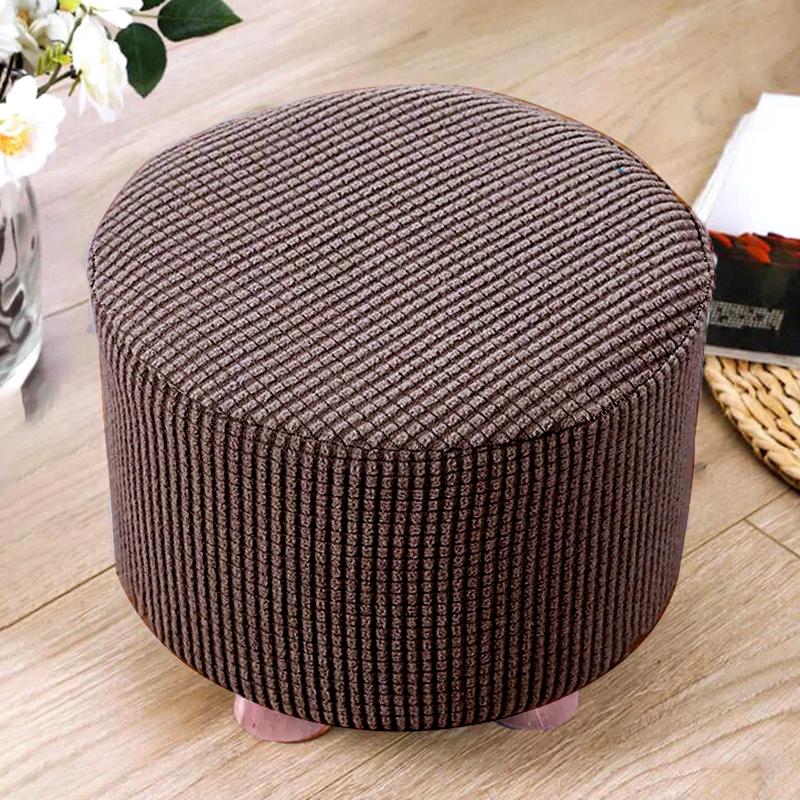 1 шт. Круглый чехол на сиденье Эластичный протектор Мягкий пуф Табурет Съемный фланелевый чехол для табурета Подставка для ног