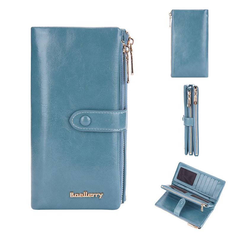 Baellerry Artificial Leather Long Wallets for Women Fashion Card Holder Ladies Zipper Coin Purse GZW