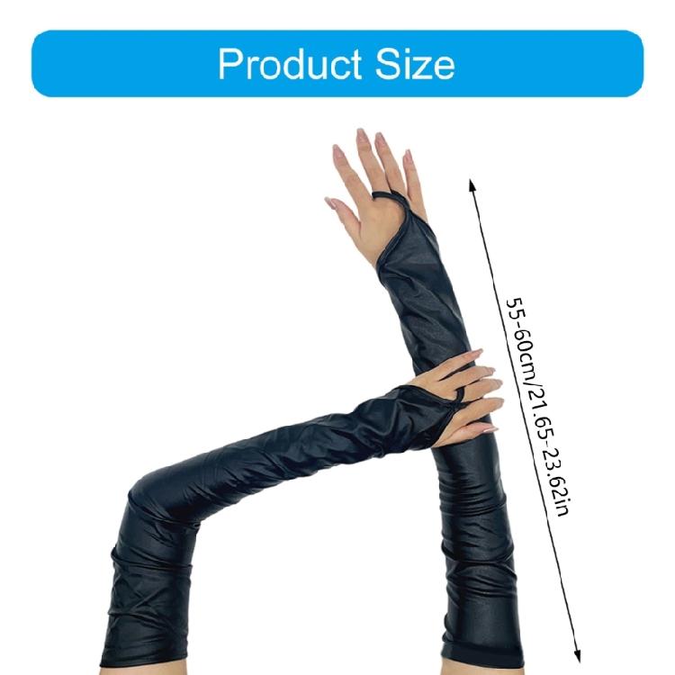 Перчатки из ПУ кожи для официальных мероприятий, перчатки для вечеринок, элегантные перчатки для ночного клуба, перчатки для выступлений взрослых, длинные перчатки без пальцев