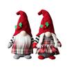 Cute Braid Faceless Doll Plaid Hooded Forest Old Man Doll Home Plush Desktop Ornaments