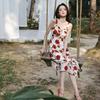 Цветочная юбка Юбка на подтяжках Летнее платье без рукавов Женская французская длинная юбка Дизайнерская ниша Новая юбка
