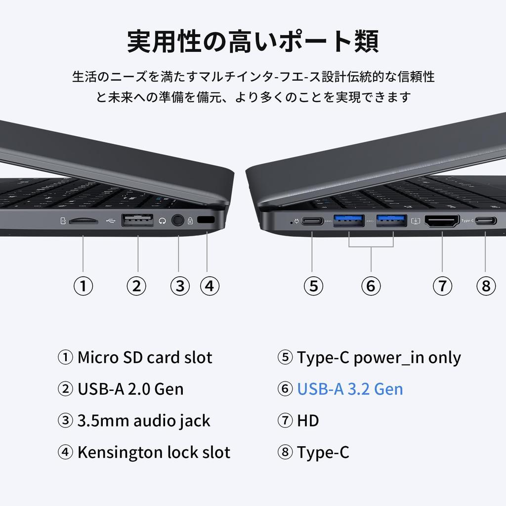 BiTECOOL N95 с Office 4C4T LPDDR5 12 ГБ памяти 256 ГБ Полный отпечаток пальца USB и Легкий и Тонкий Ноутбук Ноутбук, 15,6-дюймовый, 2024, + SSD, HDMI, HD,