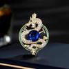 Brooch Luxury Premium Retro Court Zodiac Auspicious Dragon Crystal Necklace Accessories Suit Brooch Pin