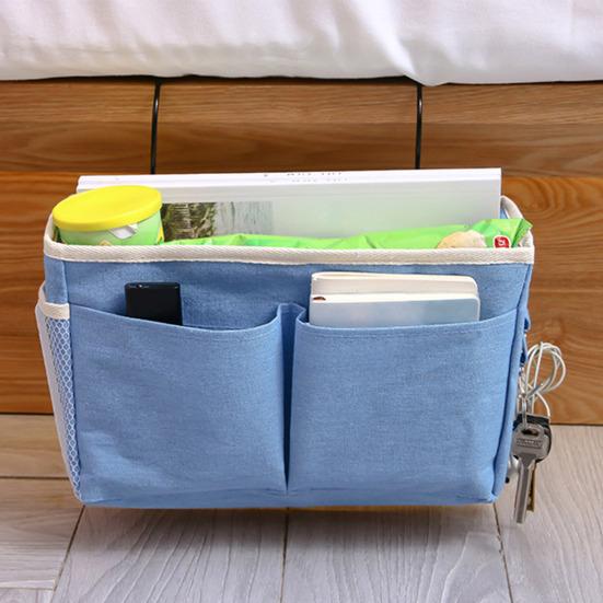 Подвесная сумка для хранения вещей у кровати с прочными крючками, большая вместимость, несколько отделений, водонепроницаемая подкладка, полка для двухъярусной кровати, прикроватная тумбочка