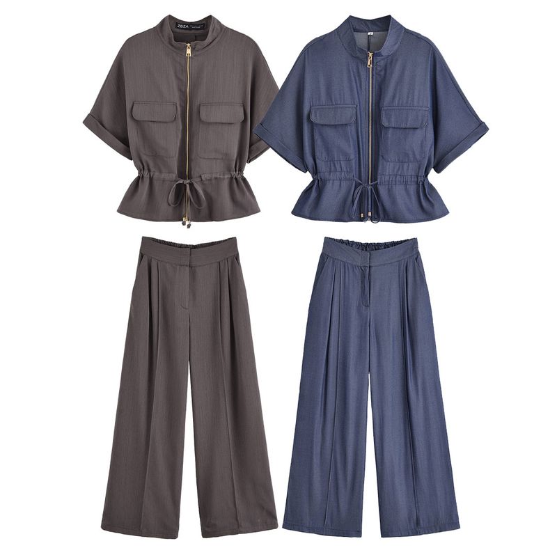 Kaslead New Arrival Women's Fashion Style Short Sleeve Hunting Shirt Casual Pants 3666062 3666064