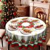 Christmas Tablecloth, Christmas Tree Red Ribbon Waterproof Tablecloth, Round Table Available, Dining Table Decoration Cover
