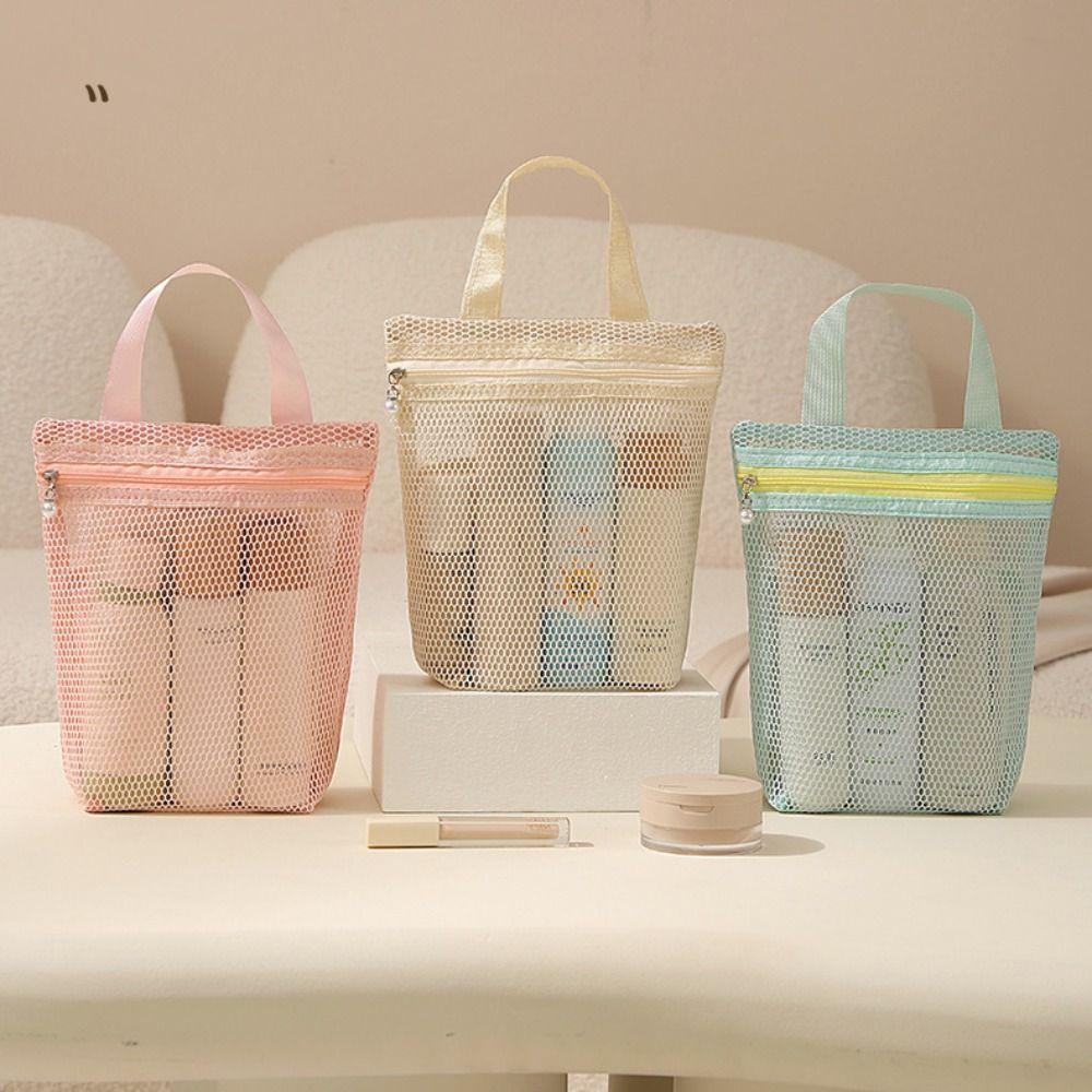 Portable Mesh Makeup Bag Gauze Toiletry Bag Portable Travel Storage Bag  Business