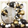 133pcs Chrome Silver Black Gold Balloons Arch Kit Black Balloon Garland Wedding Birthday Christmas Party Decor Kids Baby Shower  Decorations