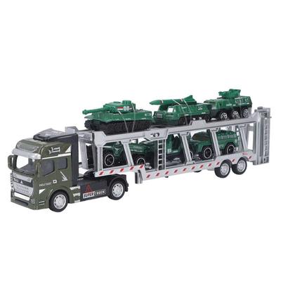 1/48 Грузовик-перевозчик с набором игрушек для автомобилей Портативный пластиковый транспортный автомобиль из сплава с моделями автомобилей для подарков Орнамент