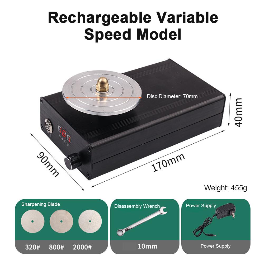 Электрическая точилка для ножей кухонная с регулируемой скоростью, заточной станок, перезаряжаемая шлифовальная машина для лезвий, машина для полировки лезвий ножей