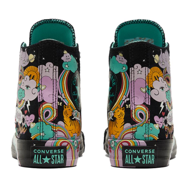 Converse Chuck Taylor All Star Модные высокие эспадрильи Унисекс Черный Розовый