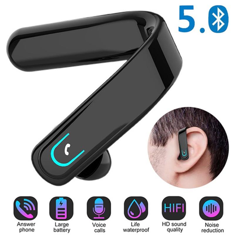 Новый беспроводной Bluetooth-наушник Водонепроницаемая спортивная гарнитура с ушным крючком Стереонаушник с шумоподавлением Внутриканальные наушники-вкладыши с микрофоном