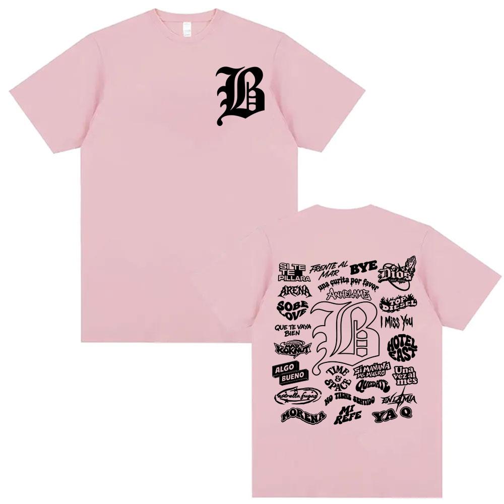 Rapper Beele Borondo Letters Printed TShirt Unisexs Clothing Oversized Hip Hop Classic Tshirts Harajuku Fashion Trending T Shirts