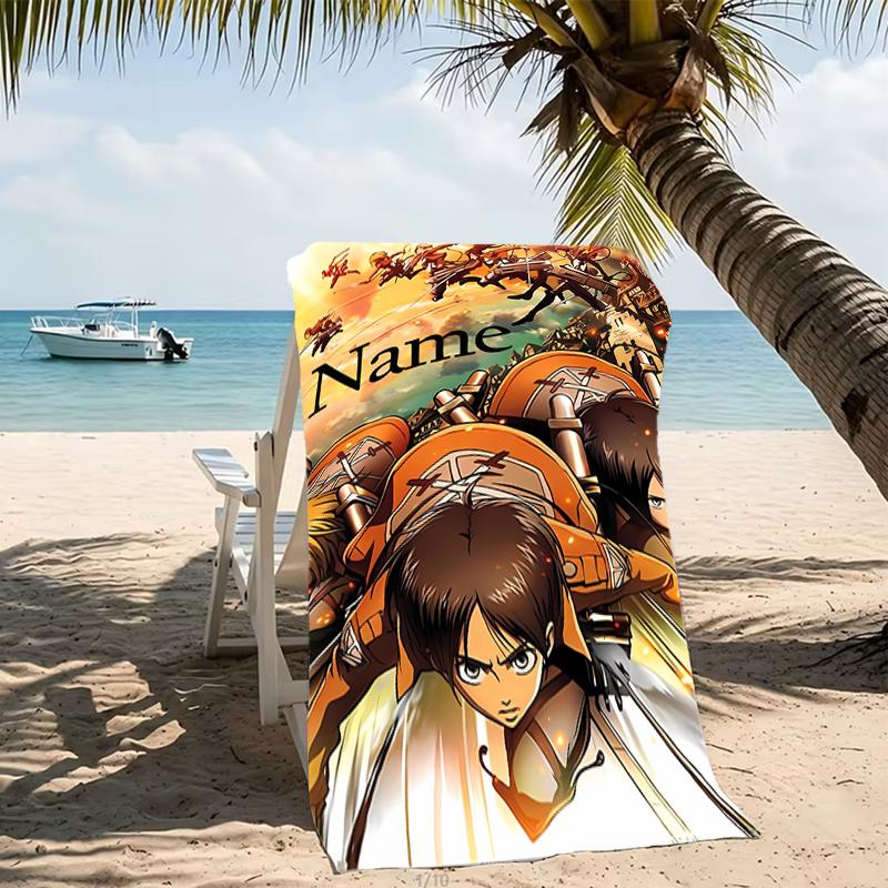 Customizable personalized beach towels Attack on Titan themed designs.Suitable for the beach, yoga, sports;ideal as beach accessories