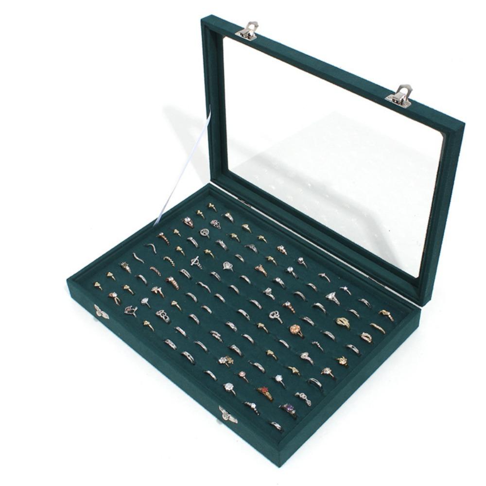 Кольца Бархатная шкатулка для украшений Серьги Витрина для украшений Однотонный лоток для хранения украшений Подарок