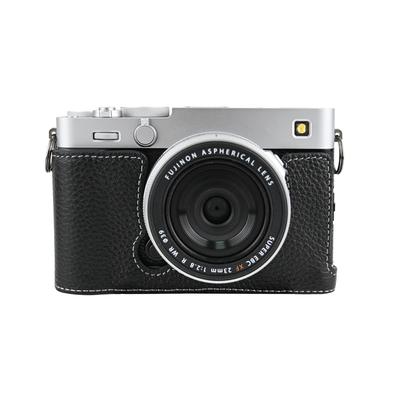Чехол для камеры SIUTATDSH, Кожаный, Серебристый, для Fujifilm X-E5, Ударопрочный, Портативный, С креплением для штатива и возможностью замены аккумулятора (черный)