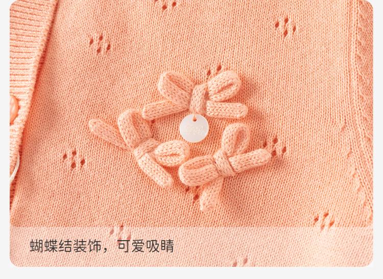 David Bella girls' sweater cardigan spring outfit new baby anti-static knitted sweater children's pure cotton jacket