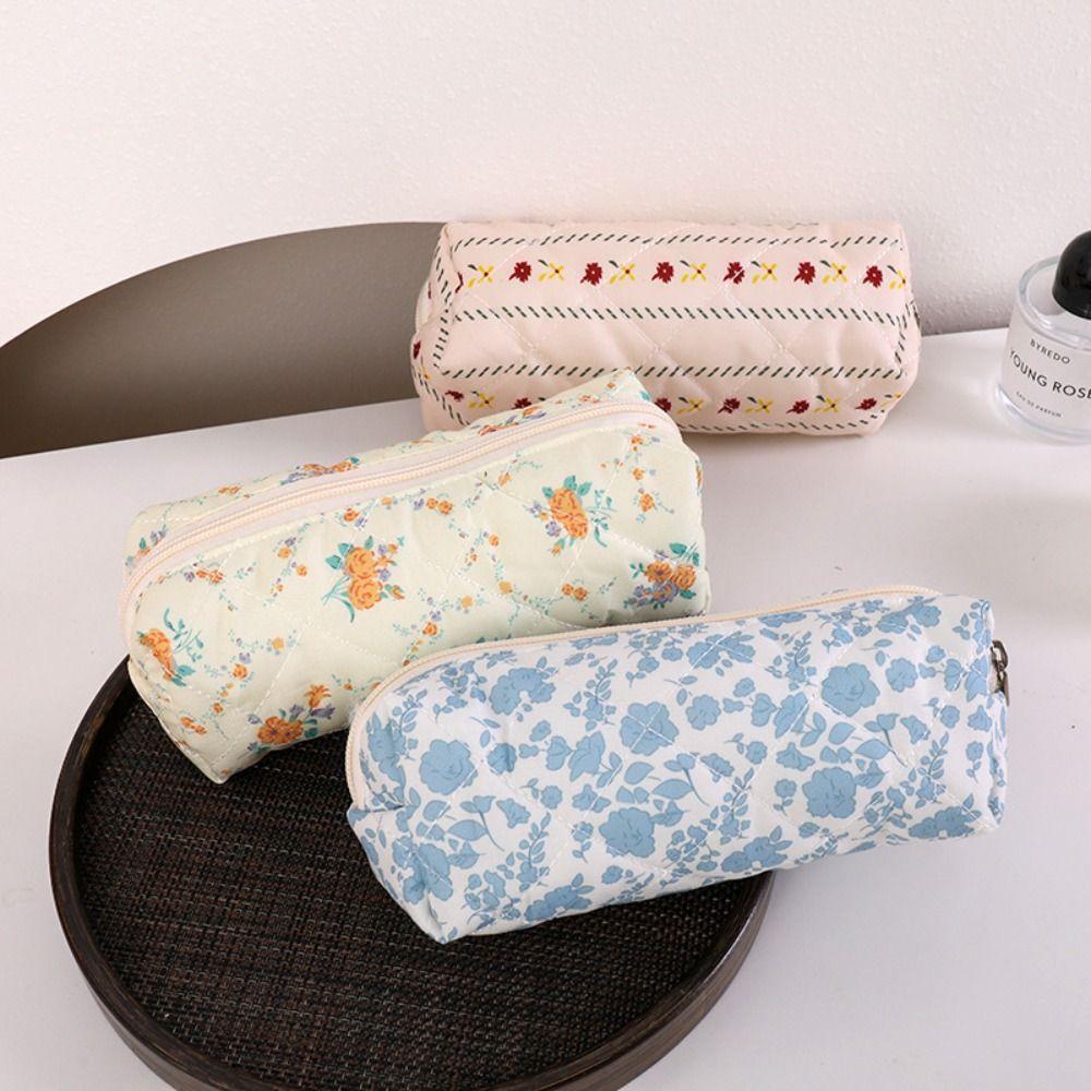 Cotton Pencil Case Portable Stationery Pouch Zipper Design Pen Bag  Back To School Gift