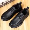 Мужская обувь Деловой кэжуал Кожаная обувь Мужская мода Дышащая обувь Британский кэжуал На шнуровке Кожаная обувь