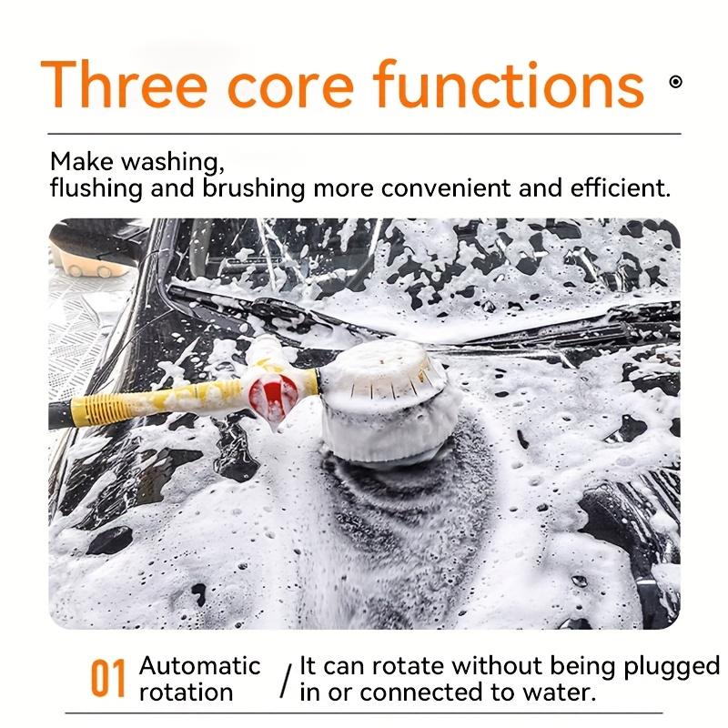 360° Rotating Microfiber Car Wash Brush Kit | Detachable Telescopic Cleaning Brush with Soap Dispenser for Vehicles, Yard, Garden, Pets