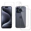 Tempered Glass Film Screen and Back for iPhone 15 PRO MAX and Camera Protection [Pack 2] Phonillico® Protective Glass