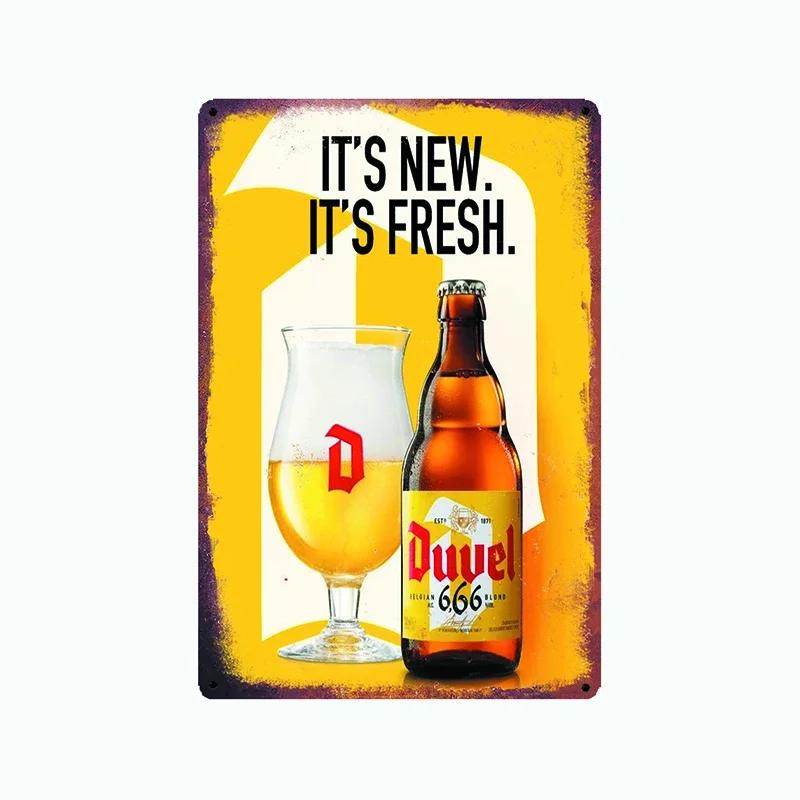 [ Mike86 ] Duvel Бельгия ПИВО Металлическая жестяная табличка Настенная табличка Ретро Винный постер Живопись Паб Декорация LTA-2032 20*30 СМ