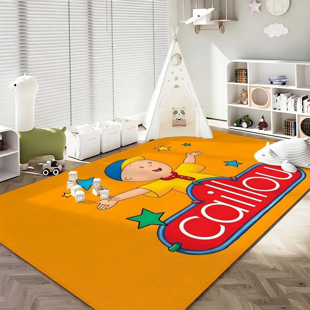 Cartoon C-Caillou Floor Mat Soft Flannel Entrance Door Mat Non Slip Absorbent Bathroom Bedroom Floor Rug