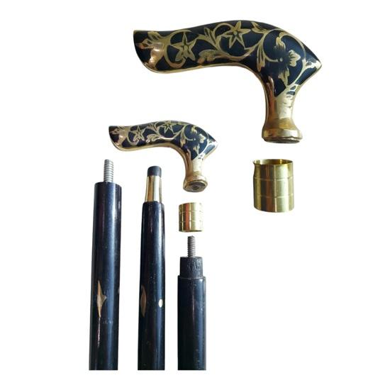 93.98 Cm Walking Stick Cane with Brass Handle Perfect Gift for Grandpa and Grandma