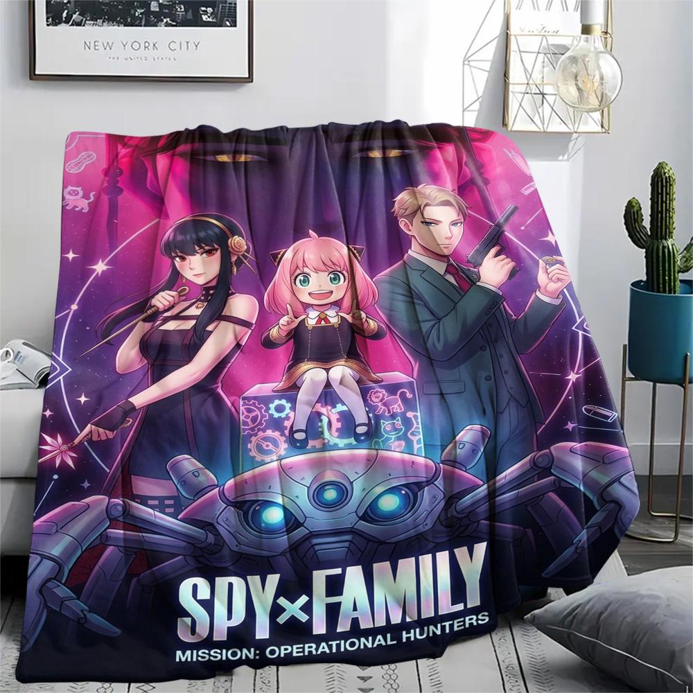 1PC Spy Family Patterned Flannel Blanket Suitable For All Seasons For Home Decor Warmth And Comfort Gifts Holiday Present