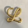 Luo'S Metal Letter Retro Brooch, High-End Female Design Sense, Niche Pin Temperament, Luxury Suit Corsage Accessories